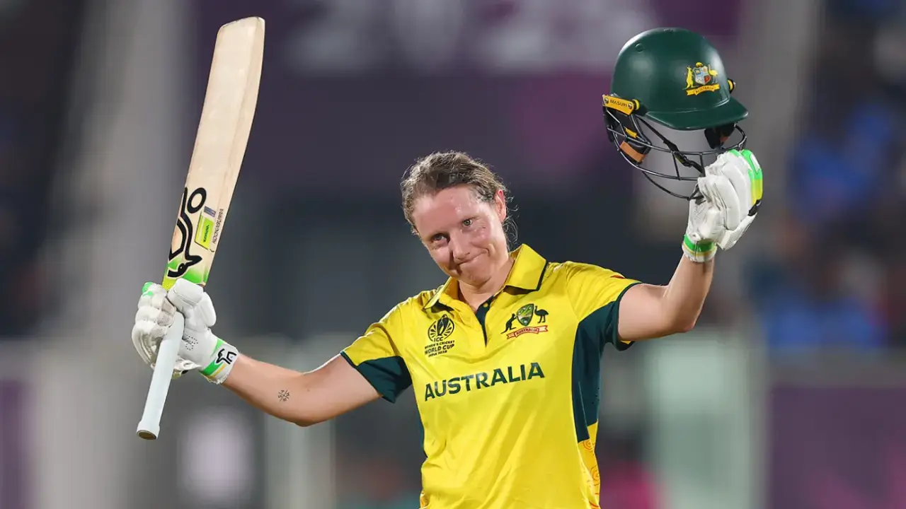 Alyssa Healy produced a colossal 142 in a World Cup match against India